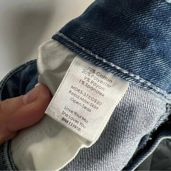 NWT Show Me your Mumu Reba Denim Maxi Skirt size 27 - Picture 8 of 16